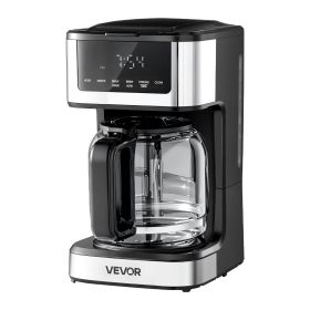 VEVOR Programmable Coffee Maker, 12 Cup Programmable Drip Coffee Makers with Touch Screen, 4-Hour Keep Warm Coffee Makers Drips