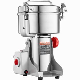 VEVOR 2500g Electric Grain Mill Grinder, High Speed 3400W Commercial Spice Grinders, Stainless Steel Pulverizer Powder Machine